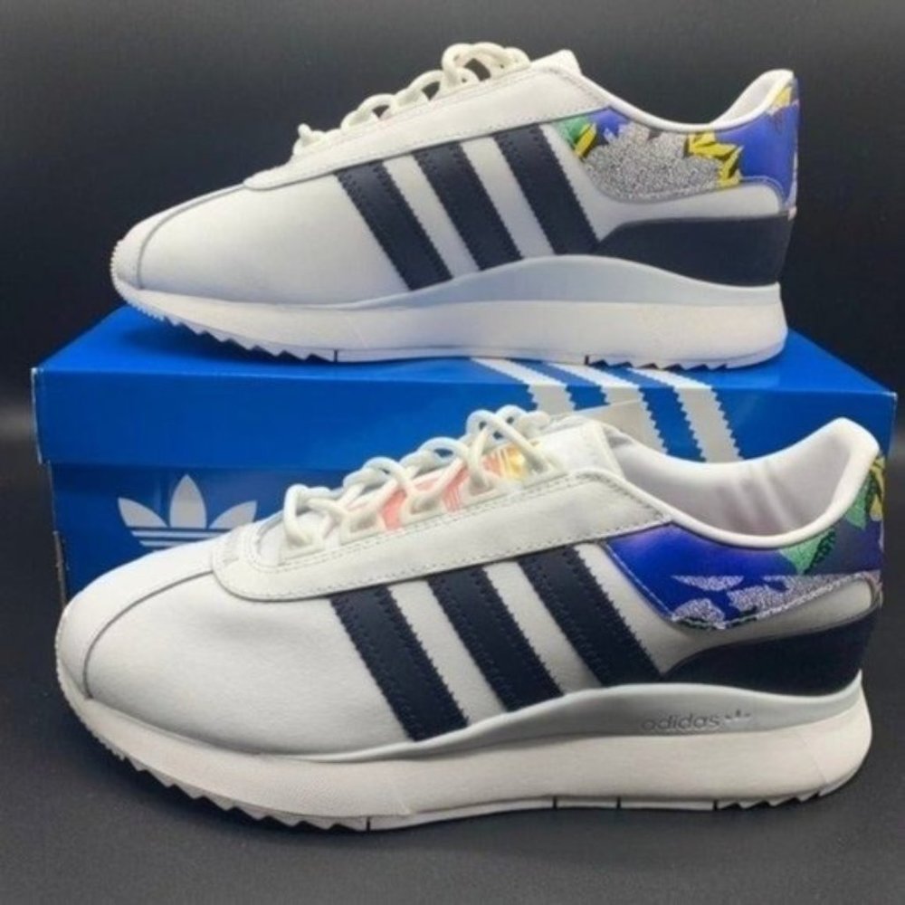 NEW Adidas SL Andridge Sz 9 Women's Sneakers Shoes Floral White Black Blue